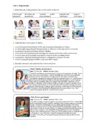 English Worksheet: Hospital jobs (Nursing 1)