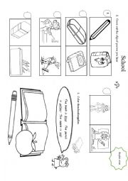 English Worksheet: Dictation and coloring activity, children-intended