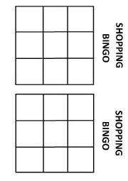 Shopping Bingo - ESL Activity