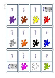 English Worksheet: Domino game for colors