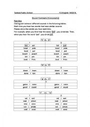 English Worksheet: Sound Contrasts (Consonants)