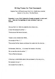 English Worksheet: Writing Frame