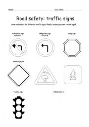 English Worksheet: Road safety signs