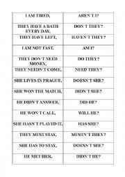 English Worksheet: Question tags