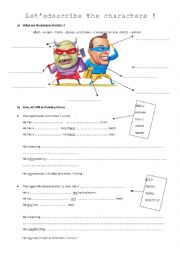 English Worksheet: Worksheet superheroes