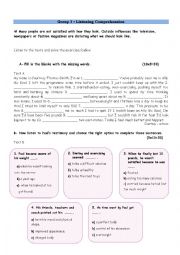 English Worksheet: Listening test