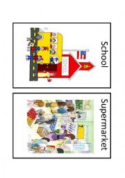 English Worksheet: Places around town flashcards
