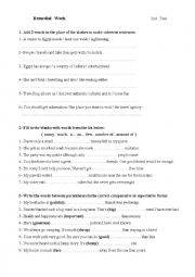 English Worksheet: Remedial work