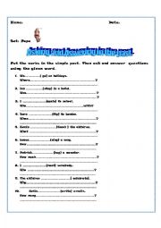 English Worksheet: asking and answering questions simple past