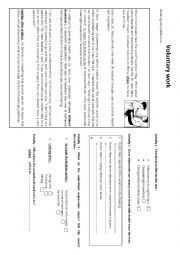 English Worksheet: voluntary work 