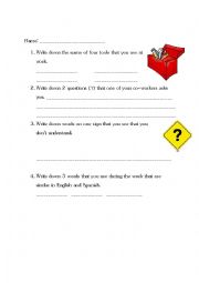 English Worksheet: Manual Labor writing activity