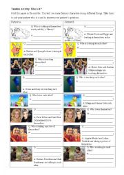 English Worksheet: Themselves vs. each other Tandem Activity