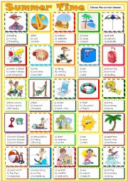 English Worksheet: Summer Time