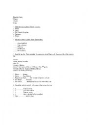 English Worksheet: English Quiz