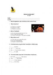 English Worksheet: the planets