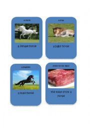 English Worksheet: Go fish/happy families game for animals