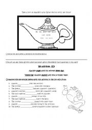 English Worksheet: Aladdin- Simple past- Regular verbs