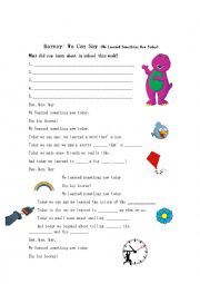 English Worksheet: Barney and Friends We Can Say
