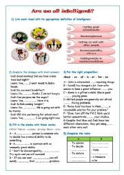 English Worksheet: Are we all intelligent ?