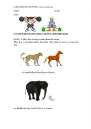 English Worksheet: COMPARATIVE ADJECTIVES