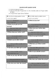 English Worksheet: Tandem Question Words