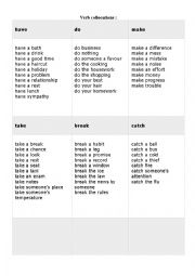 Verb Collocations