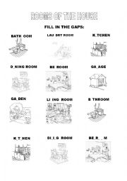 English Worksheet: ROOMS IN THE HOUSE