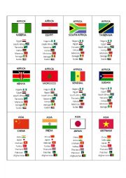 English Worksheet: Happy Families Game - Countries and Continents