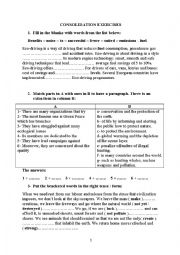 English Worksheet: review exercise for advanced learners