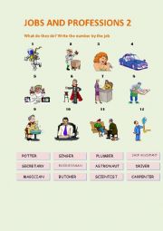 English Worksheet: JOBS AND PROFESSIONS 2