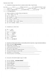 English Worksheet: verb to be