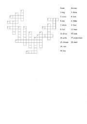 English Worksheet: Past Participle Crossword