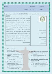 English Worksheet: Post Card Rio de Janeiro