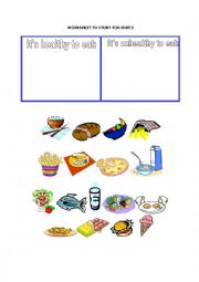 English Worksheet: Healthy food and habits