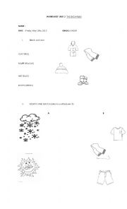 English Worksheet: Clothes and weather