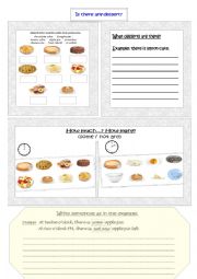 English Worksheet: Is there any dessert?