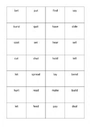 Irregular verb cards