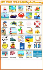 English Worksheet: At the seaside: pictionary