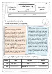 English Worksheet: end of term test 3 ,8th form