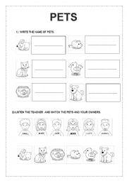 English Worksheet: Pets