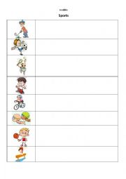 English Worksheet: Sports