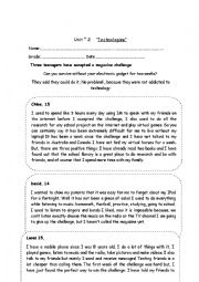 English Worksheet: Tecnologies