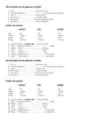 English Worksheet: Comparatives