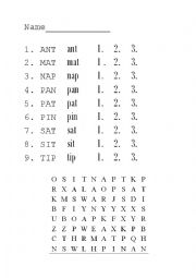 English Worksheet: Short A 
