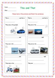 English Worksheet: This and That