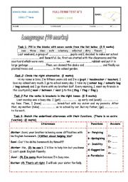 Full Term Test n3 - 7th form 