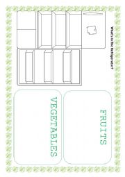 English Worksheet: whats in the refrigerator? vegetable and fruits