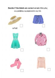 English Worksheet: Names of clothes