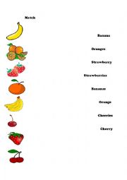 English Worksheet: Fruits: Plural and singular 