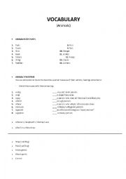 English Worksheet: Animals vocabulary